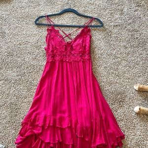 free people pink dress size small